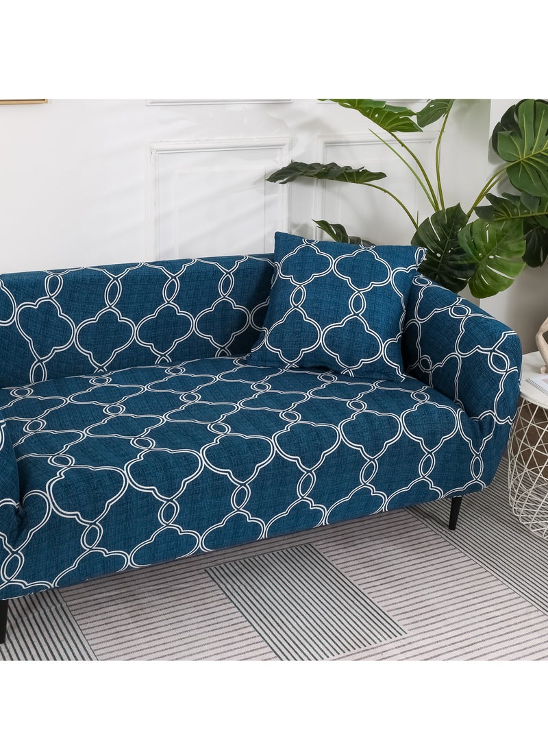 DUNISO غطاء أريكة، غطاء واقي مطبوع قابل للتمدد، غطاء أثاث مضاد للانزلاق، مقاوم للتلوث والتآكل، مناسب لجميع الفصول، مناسب لأرائك ذات الثلاث مقاعد، 190 إلى 230 سم - Image 4