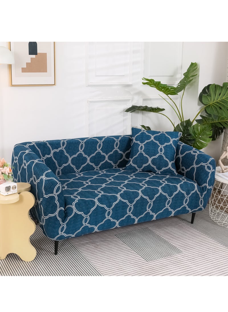 DUNISO غطاء أريكة، غطاء واقي مطبوع قابل للتمدد، غطاء أثاث مضاد للانزلاق، مقاوم للتلوث والتآكل، مناسب لجميع الفصول، مناسب لأرائك ذات الثلاث مقاعد، 190 إلى 230 سم - Image 3