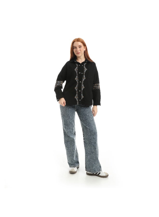 Coctail Gabardine Jacket-3601-BLACK - Image 5