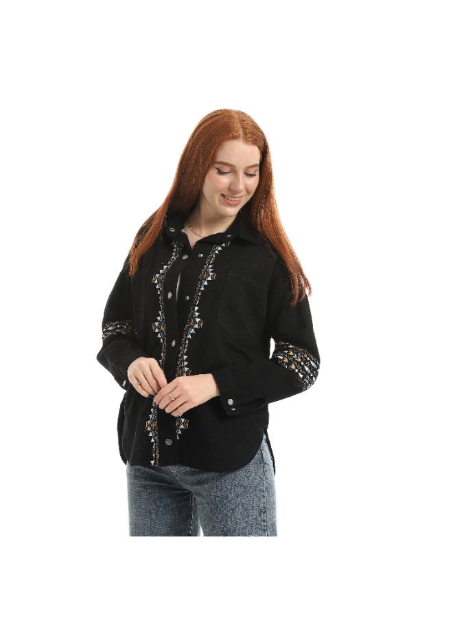 Coctail Gabardine Jacket-3601-BLACK - Image 2