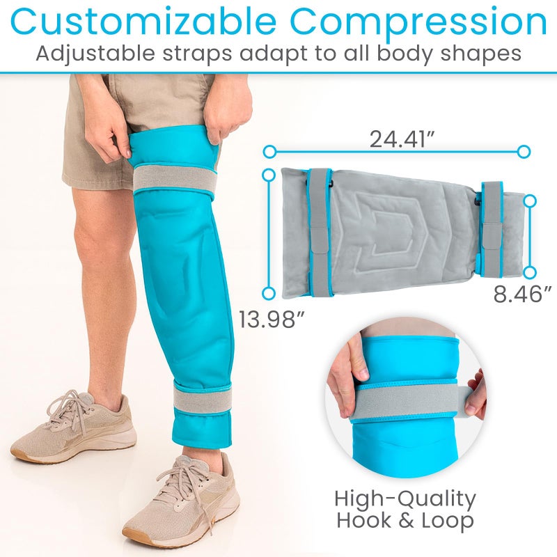 Arctic Flex Full Leg Ice Pack Wrap (Hot & Cold Therapy) - Large, Reusable Gel Ice Pack for Injuries & Swelling - ICY Sleeve for Leg Pain Relief - Cold/Hot Wrap for Thigh, HIPS, Knee, Shins & Back - Image 4