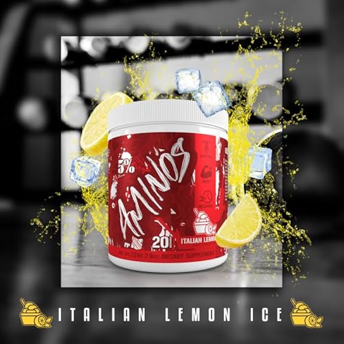 5% Nutrition Code Red Aminos BCAA & EAA Post Workout Recovery Powder | Full Spectrum Essential Amino Acid Complex for Men & Women (Italian Lemon Ice) - Image 4