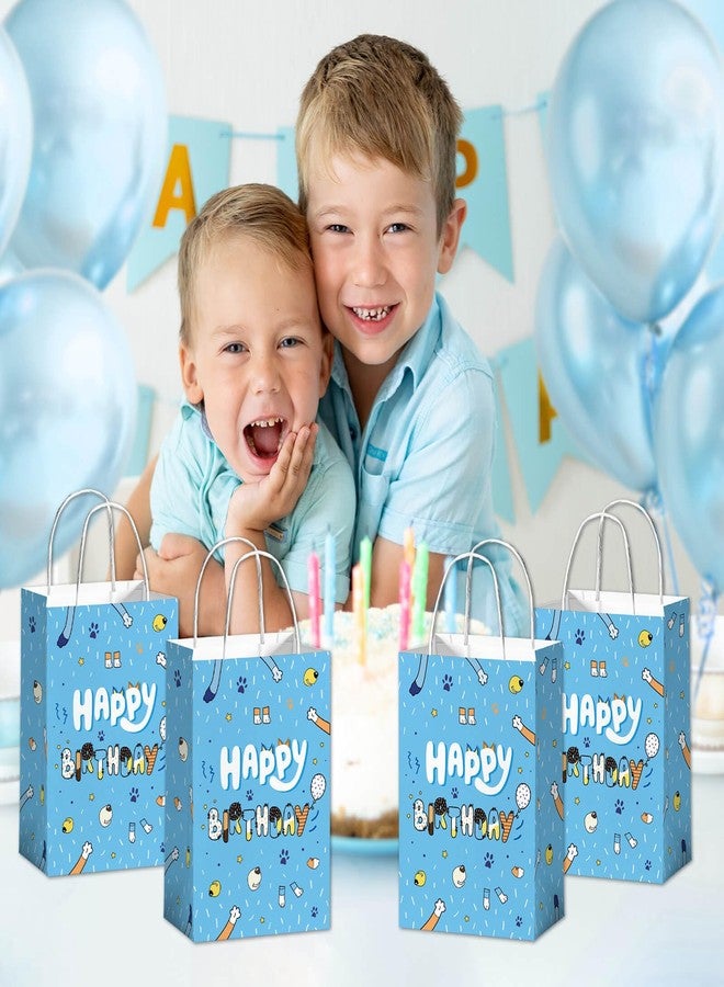 Reyoust 24pcs Blue Dog Gift Paper Bags with Handles Cartoon Animal Happy Birthday Treat Bags for Cookies Cakes Chocolates Candies Goodie Bags for Gifts for Boys - Image 4