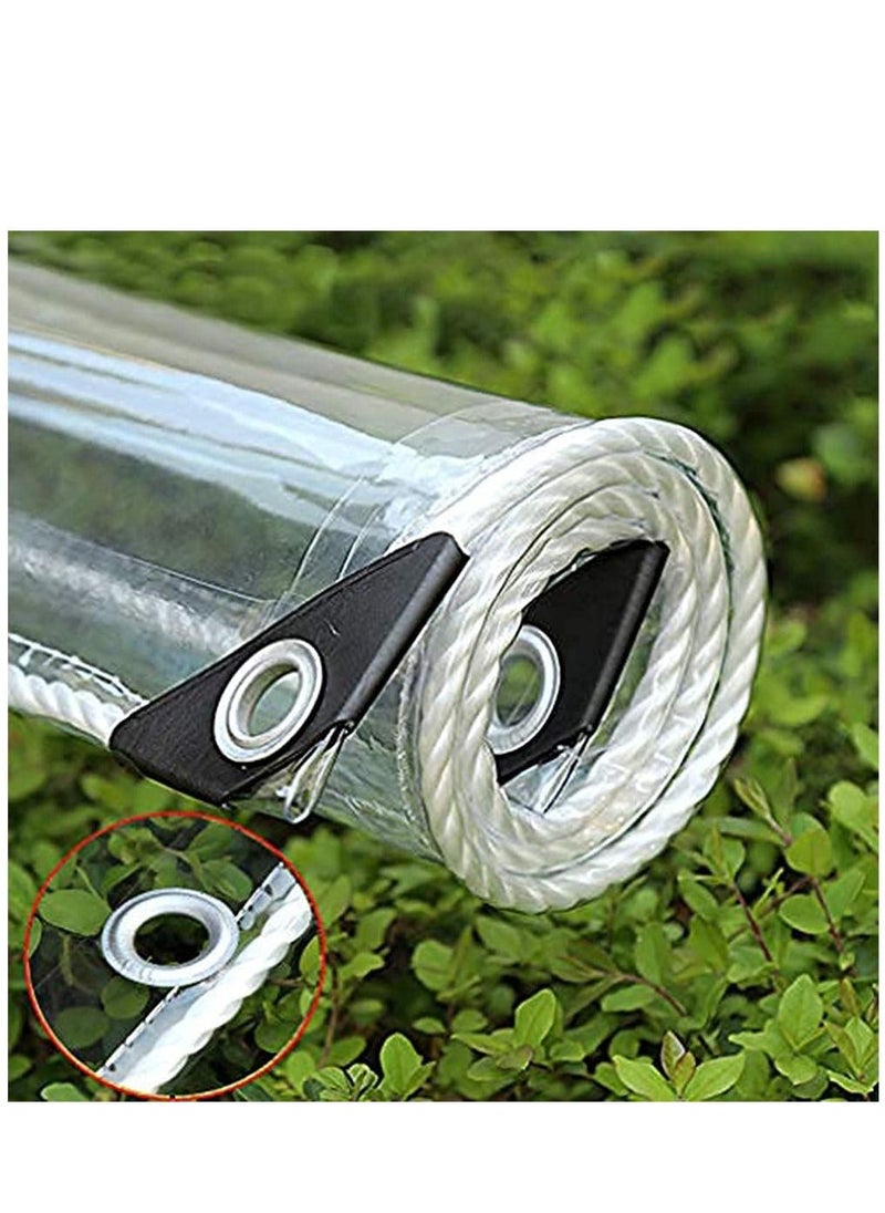 Y&D Glass Clear Tarpaulin Heavy Duty Tarp with Reinforced Eyelets, Thick PVC Waterproof Transparent Tarpaulin, Premium Quality Cover for Outdoor Camping Sheet  - Image 3