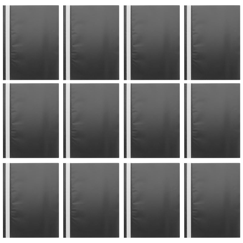 15pcs Black Plastic A4 File Folder Organizer Set With Cover Protector Desktop Office Filing - Image 2