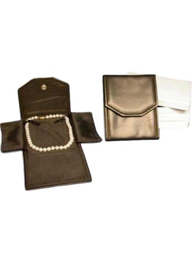3 Black Leather Necklace Jewelry Travel Folder Display Cases