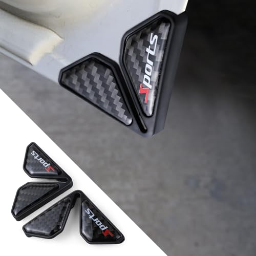 Wogomz 2PCS Car Door Corner Guards, Carbon Fiber Auto Front Door Edge Guards, Anti-Collision Car Door Corner Protector Sticker, Universal Car Accessories Decoration (Black Sport) - Image 1