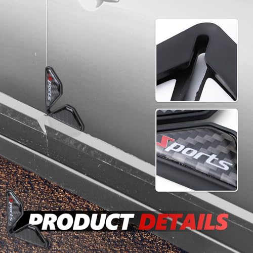 Wogomz 2PCS Car Door Corner Guards, Carbon Fiber Auto Front Door Edge Guards, Anti-Collision Car Door Corner Protector Sticker, Universal Car Accessories Decoration (Black Sport) - Image 3