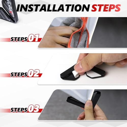 Wogomz 2PCS Car Door Corner Guards, Carbon Fiber Auto Front Door Edge Guards, Anti-Collision Car Door Corner Protector Sticker, Universal Car Accessories Decoration (Black Sport) - Image 5