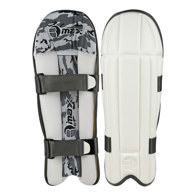 RMAX EVA and Cotton Cricket Wicket Keeping Leg Guard Pad Full Size, Light Weight Wicket Keeping Leg Guards/Pads Senior/Men's/Teen's/Adult Size (WHITE) - Image 1