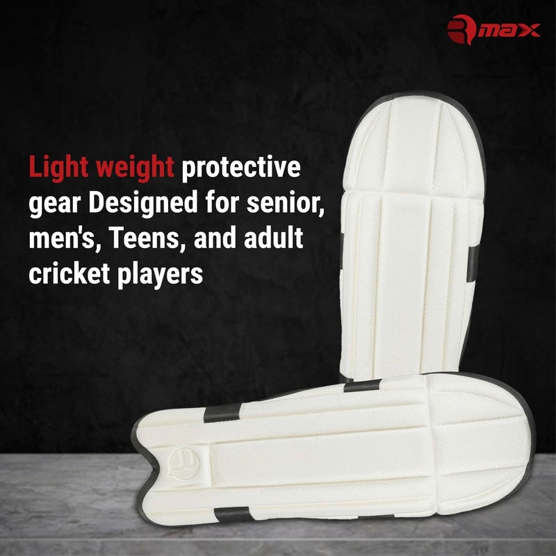 RMAX EVA and Cotton Cricket Wicket Keeping Leg Guard Pad Full Size, Light Weight Wicket Keeping Leg Guards/Pads Senior/Men's/Teen's/Adult Size (WHITE) - Image 3