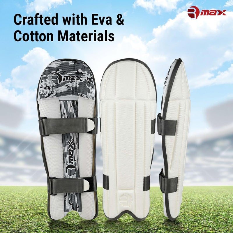 RMAX EVA and Cotton Cricket Wicket Keeping Leg Guard Pad Full Size, Light Weight Wicket Keeping Leg Guards/Pads Senior/Men's/Teen's/Adult Size (WHITE) - Image 5