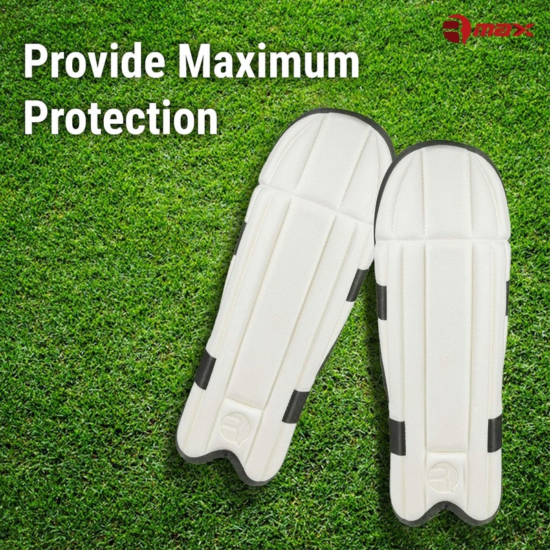 RMAX EVA and Cotton Cricket Wicket Keeping Leg Guard Pad Full Size, Light Weight Wicket Keeping Leg Guards/Pads Senior/Men's/Teen's/Adult Size (WHITE) - Image 2