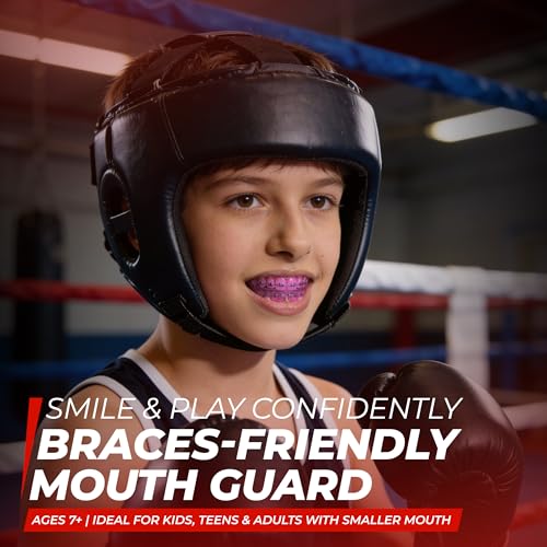 SAFE GRIN Mouth Guard for Braces - No Boil Sports Mouthguard for Kids & Teens, Upper & Lower Teeth Protection for Football, Lacrosse, Hockey & Baseball, Medical-Grade Silicone, Pink - Image 2