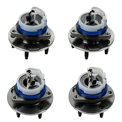 TRQ 2 Piece Front Rear Wheel Bearing & Hub Assembly Set Compatible with 2005-2011 Cadillac STS - Image 1