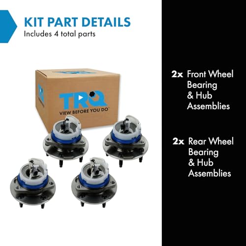 TRQ 2 Piece Front Rear Wheel Bearing & Hub Assembly Set Compatible with 2005-2011 Cadillac STS - Image 2