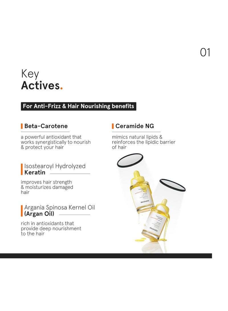 منيماليست سيروم شعر بسيط بعامل حماية من الشمس 30 للشعر المجعد، غني بالكيراتين وزيت الأرغان والسيراميد | حماية من الحرارة، يُنعم الشعر ويحميه من الأشعة فوق البنفسجية | خفيف الوزن يُترك على الشعر للنساء والرجال | 50 مل - Image 4