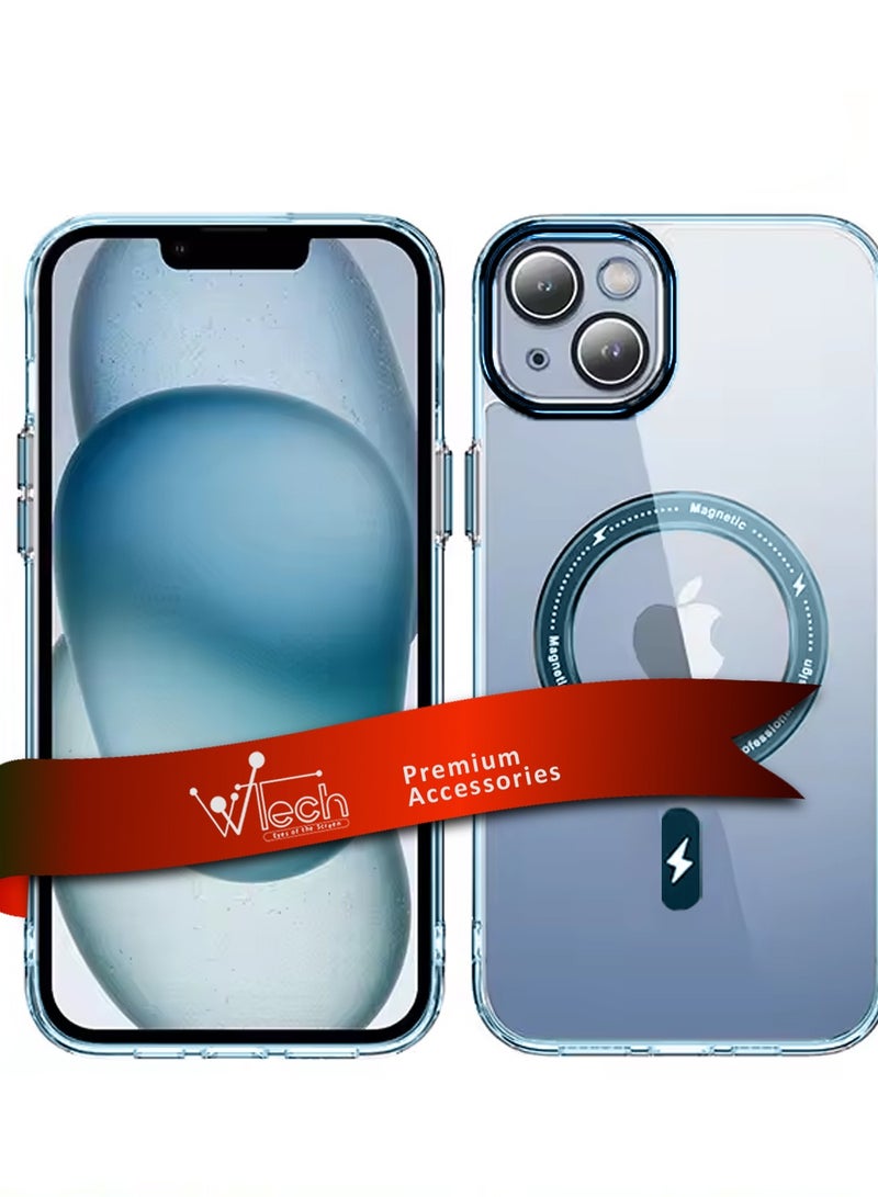 Wtech Hybrid Transparent Hard PC back TPU Magsafe Case Cover For Apple iPhone 15 2023 Sky Blue - Image 1