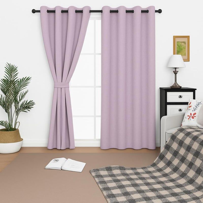 Amali Regal Dimout curtains with Grommets in 2 panels Size (W132 x L 274cm) for living room Decor or bedroom window noise reduction and light blocking - Image 2