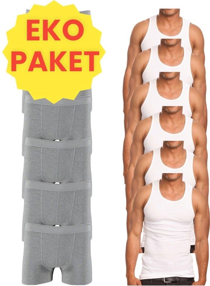 Mood Agenda Eco Set 12 Pack Men's Underwear Set 6 Pieces Undershirt 6 Pieces  - Image 2