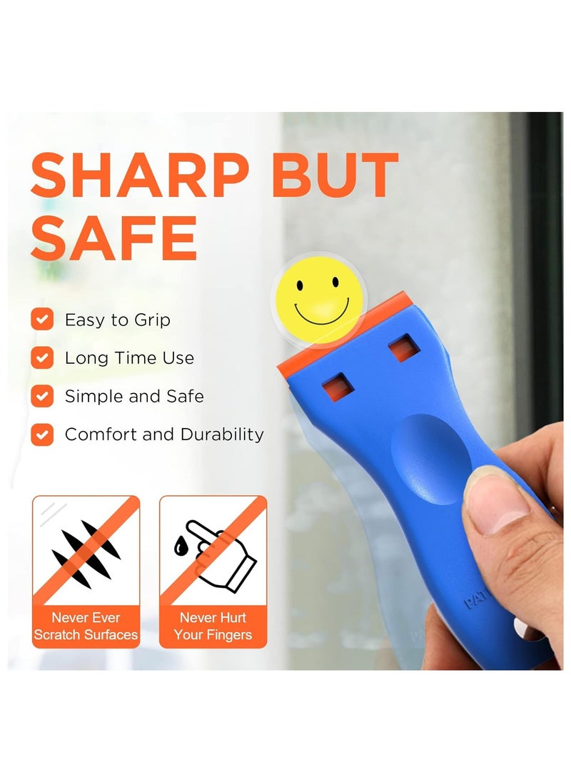 Generic Plastic Razor Blade Scraper Tool – 2-Pack Scraper Kit with 100 Refill Plastic Blades for Sticker, Decal, Label, Paint, and Adhesive Removal – Auto Window Tint, Vinyl Wrap & Glass Cleaner Tool (Blue)  - Image 2