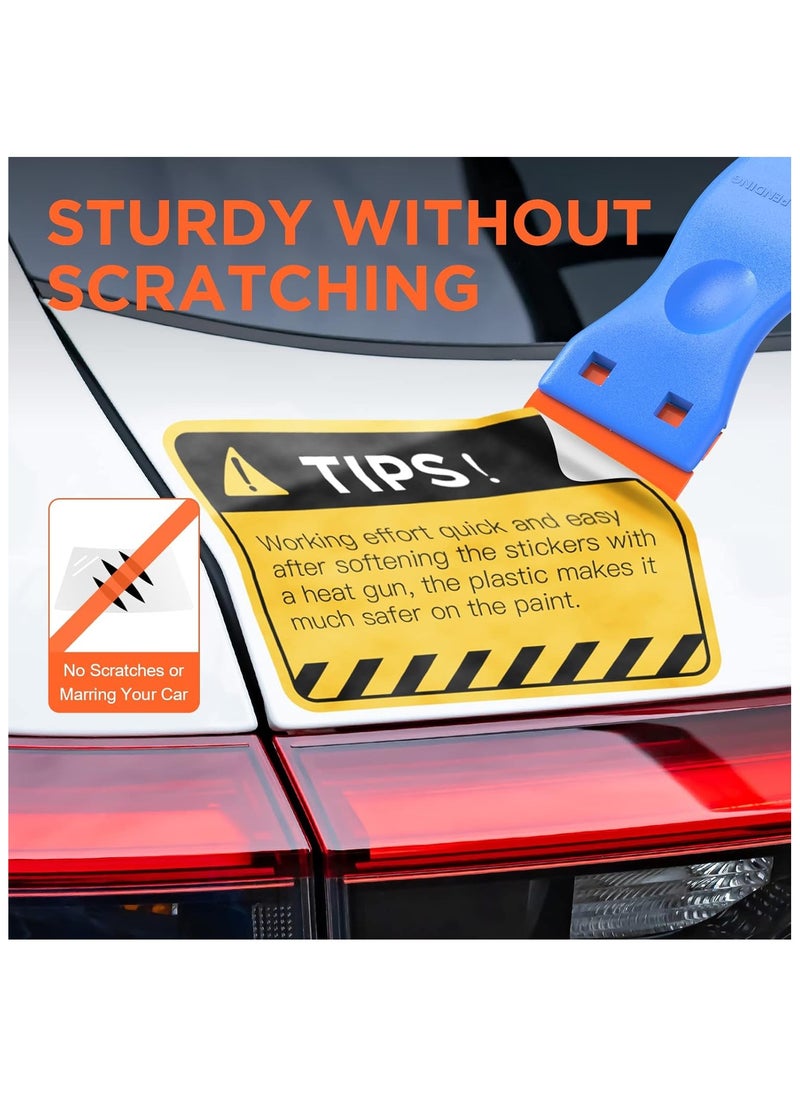 Generic Plastic Razor Blade Scraper Tool – 2-Pack Scraper Kit with 100 Refill Plastic Blades for Sticker, Decal, Label, Paint, and Adhesive Removal – Auto Window Tint, Vinyl Wrap & Glass Cleaner Tool (Blue)  - Image 3