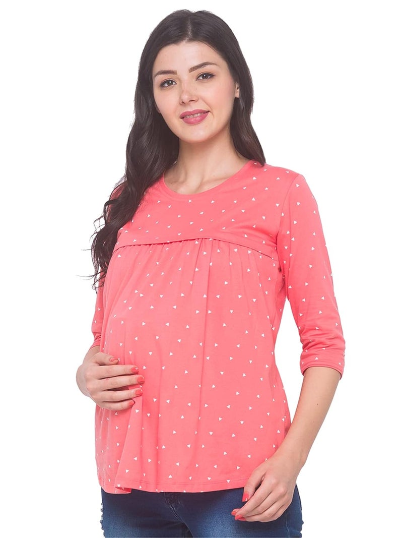 AV2 Store AV2 Women's Cotton Printed Regular Fit Nightwear Maternity Feeding Top - Image 3