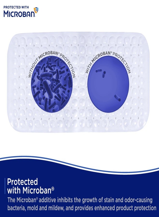 Kenney MB61186H Microban Protected 26.75" L x 14.5" W Vinyl Bubble Bath Mat, Shower Mat, Tub Mat with Suction Cups and Drain Holes for Use Inside the Shower, White - Image 4