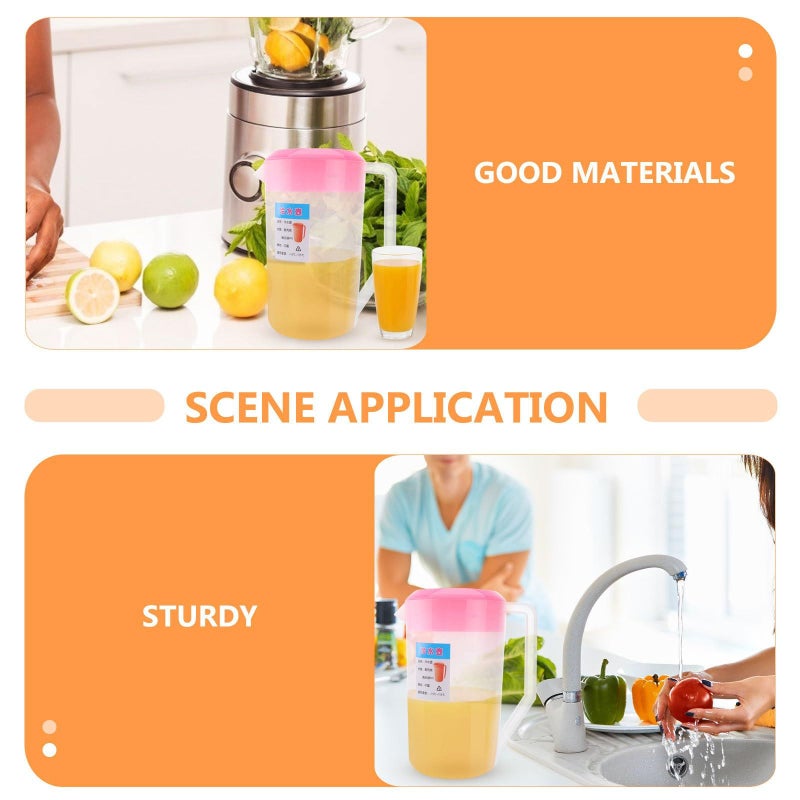Large Capacity 2500ml Plastic Juice Pitcher With Lid Measurement Scale For Cold Water Iced Drinks Outdoor Serving - Image 4