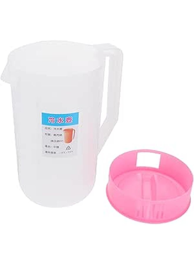 Large Capacity 2500ml Plastic Juice Pitcher With Lid Measurement Scale For Cold Water Iced Drinks Outdoor Serving - Image 1