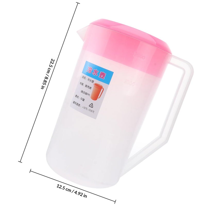 Large Capacity 2500ml Plastic Juice Pitcher With Lid Measurement Scale For Cold Water Iced Drinks Outdoor Serving - Image 3