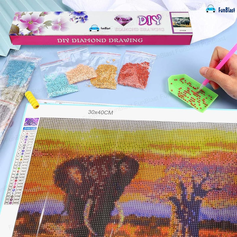 FunBlast FunBlast 5D Diamond Painting Kit 12x16inch Diamond Painting Kit for Adults Kids Suitable for Home Leisure and Wall Decoration Gift for Kids and Adults Elephant  - Image 5