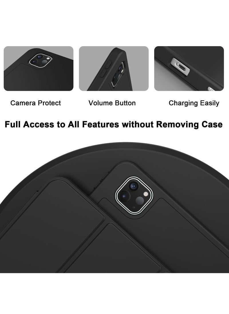 NEW 2024 iPad Pro 11" Case (M4, 5th Gen) - Smart Case with Pencil Holder, Touch ID Support, Auto Wake/Sleep Function (Black) - Image 3