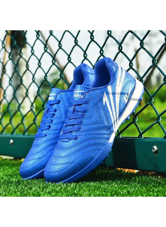 Pull Back Warrior Football Shoes Turf Studs Tf Adult Youth Children Primary And Secondary School Training Compeion Sneakers 618 Navy Blue/white Size 40 - Image 3