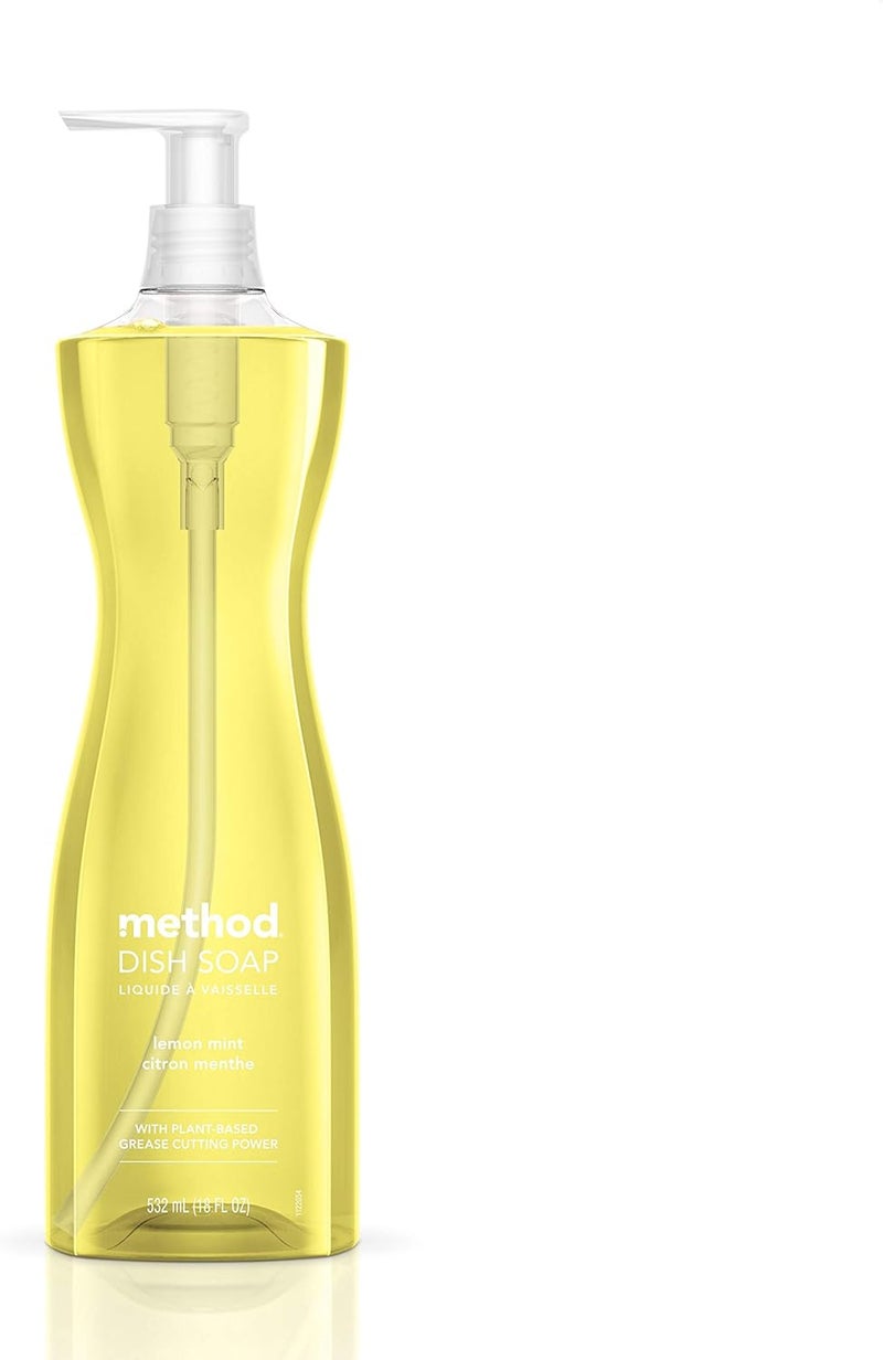 Method Dish Soap Lemon Mint Citron + Menthe 18 Fl. Oz. - Biodegradable Grease-Fighting Liquid - Image 1
