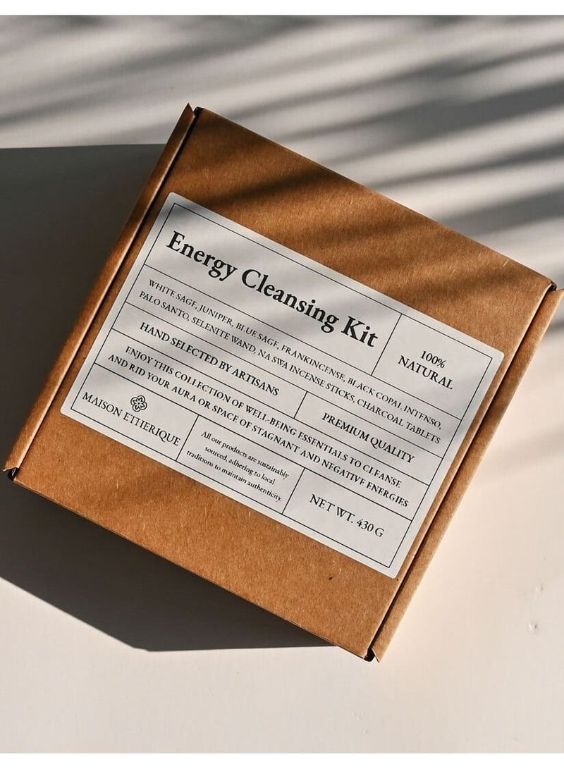MAISON ETHERIQUE Energy Cleansing Kit: White Sage, Blue Sage, Juniper, Palo Santo,Black Copal, Frankincense, Himalayan Cedar stupa Incense, Selenite Wand - Image 5