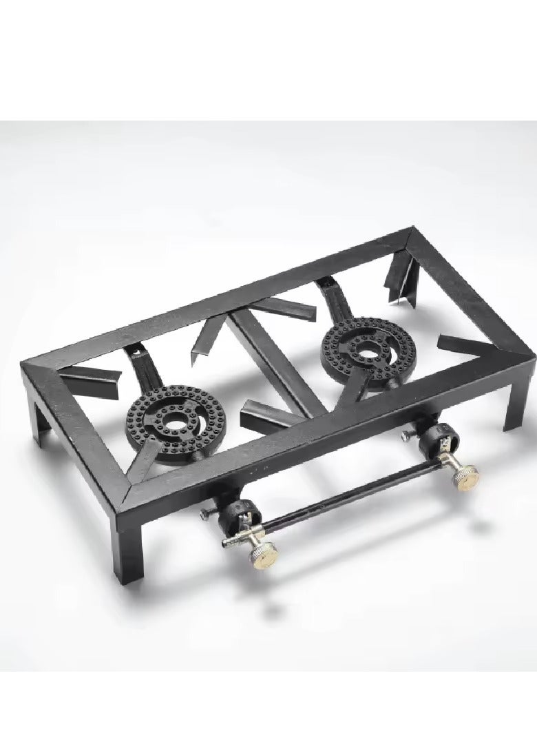 REFURA 2 burner gas stove black with 2-meter gas hose - Image 3