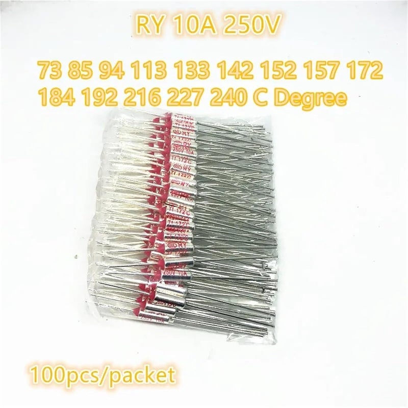 100 قطعة من الصمام الحراري TF RY 10A 250V درجة الحرارة 95 درجة 85C إلى 300C - Image 3
