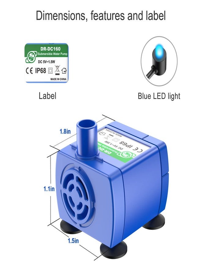 Wonder Creature Cat Water Fountain Replacement Pump, Upgraded Cat Fountain Pump, Extremely Quiet, 6 ft Power Cable with USB Port - Image 3