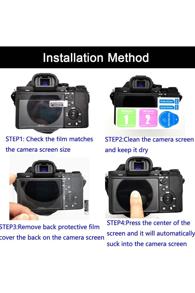 general Screen protector compatible with Leica SL2 mirrorless digital camera, 0.3mm 9H hardness scratch-resistant tempered glass (4-piece set) - Image 4