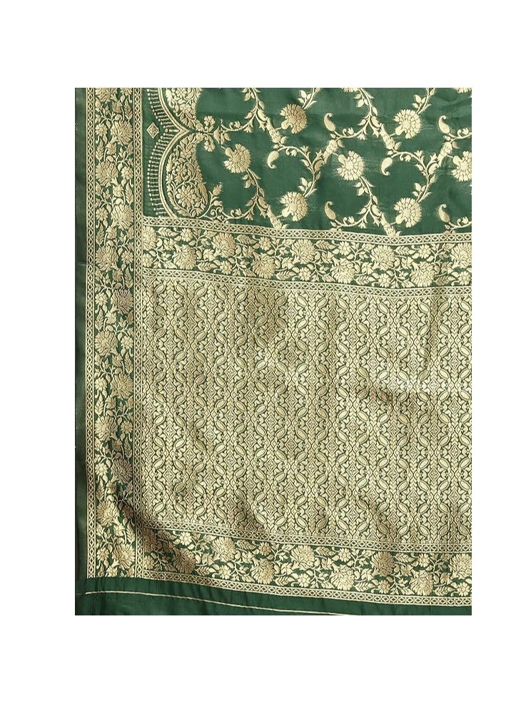 Accessorize Kingdom - Women's Banarasi Jacquard Silk Saree With Blouse Piece (Free Size) - Image 1