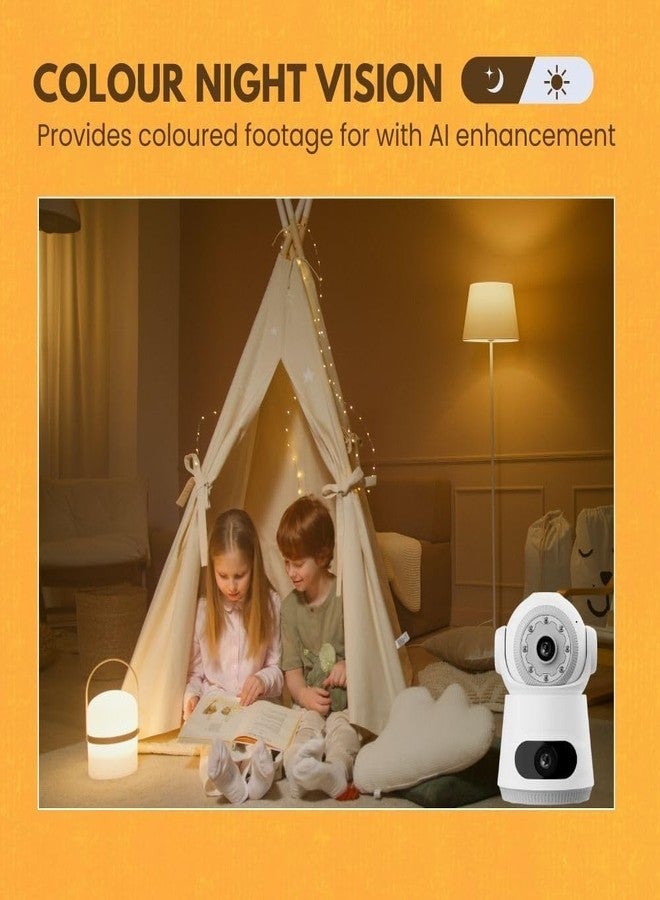 MAYUMI AI Human Detection, Color Night Vision, Advanced Motion Tracking, Indoor Camera | WiFi CCTV Camera Dual Lens & Dual Screen View [4MP+4MP] Full HD & 360° Coverage Home Security - Image 5