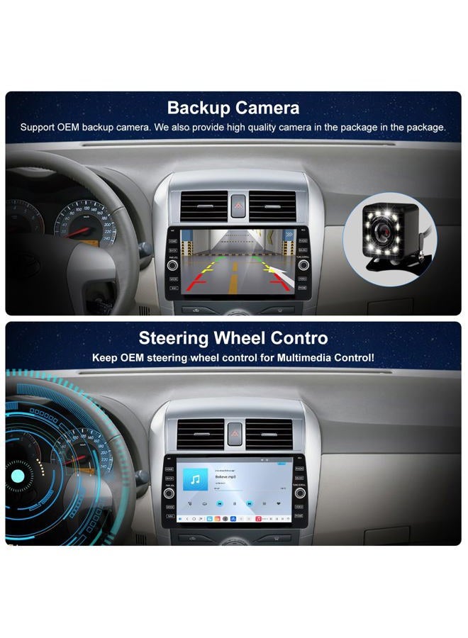 Fuosuc 4G LTE QLED Radio for Toyota Corolla 2009-2013 Upgrade,8-Core CPU Touch Screen Stereo,Wireless CarPlay & Android Auto,Support OEM SWC and Camera - Image 5