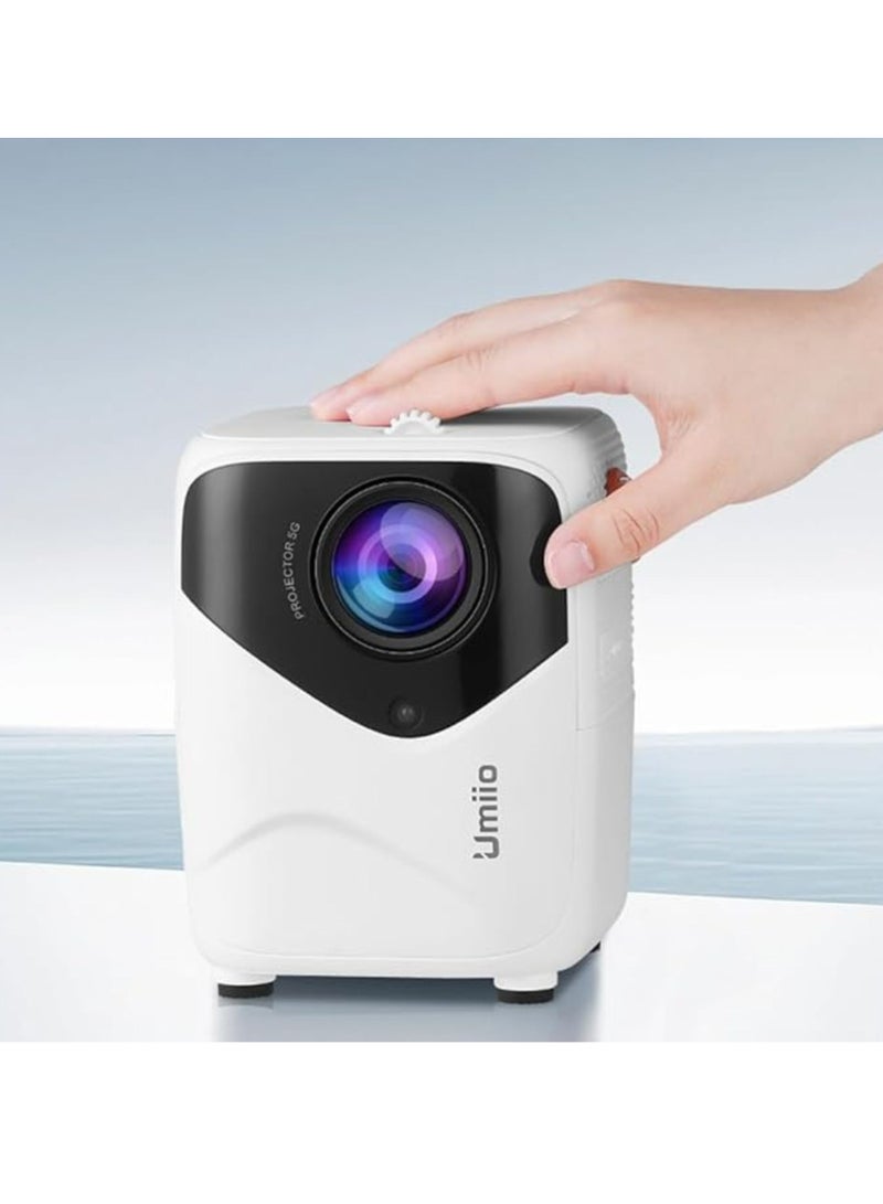 Umiio Q1 Portable Video Laser Projector 2.4/5G WiFi Bluetooth Quadrangle Trapezoid 0.8-5M Projection Distance 1920 * 1080 Resolution Android Projector For Movie Music TV Game Casting with Tripod  - Image 1