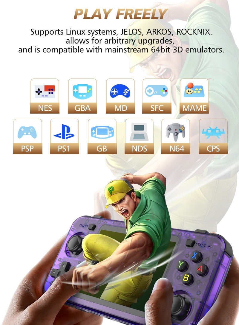 128GB Retro Handheld Game Console Open Source Linux System,Cortex-A35 CPU,3.5-inch IPS Screen Portable Classic Handheld Game Console