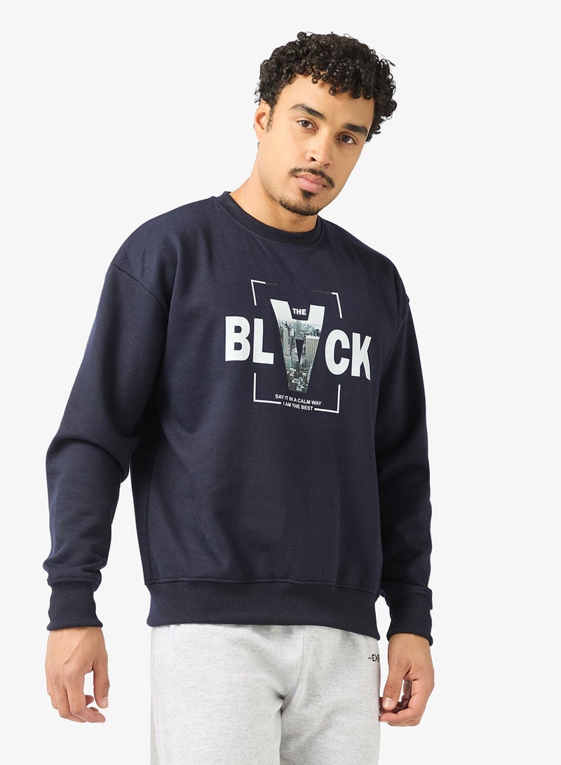 Seventy Five Graphic Crew Neck Pullover Sweatshirt - Image 1