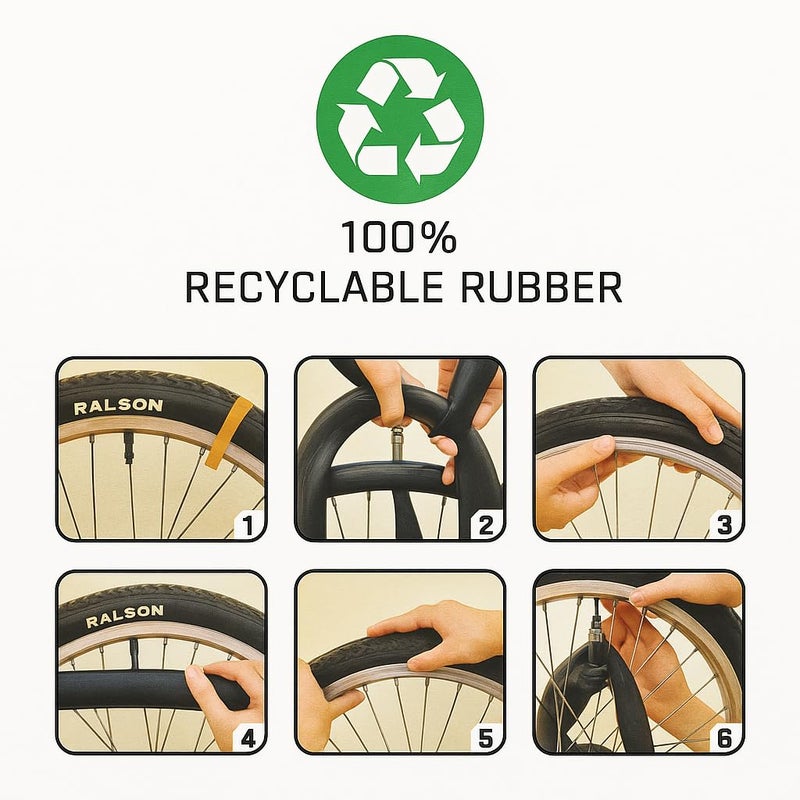 RALSON 24 Inch Bicycle Inner Tube (37-540 / 24x1 3/8) | 35mm DV Dunlop Valve | Butyl Rubber Replacement Tube for Road Bike, City Bike, Cruiser, Hybrid, Kids Bicycle & Junior Cycle - Image 2