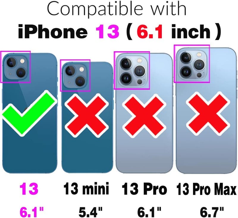 أسو ويش حافظة هاتف محمول Asuwish لجهاز iPhone 13 مع واقي شاشة زجاجي، فتحة بطاقة، محفظة جلدية قابلة للطي وحامل، حافظة iPhone 13، حافظة مانdala الواقية مع واقي شاشة زجاجي مقسّى كلاسيك وعصري - Image 2