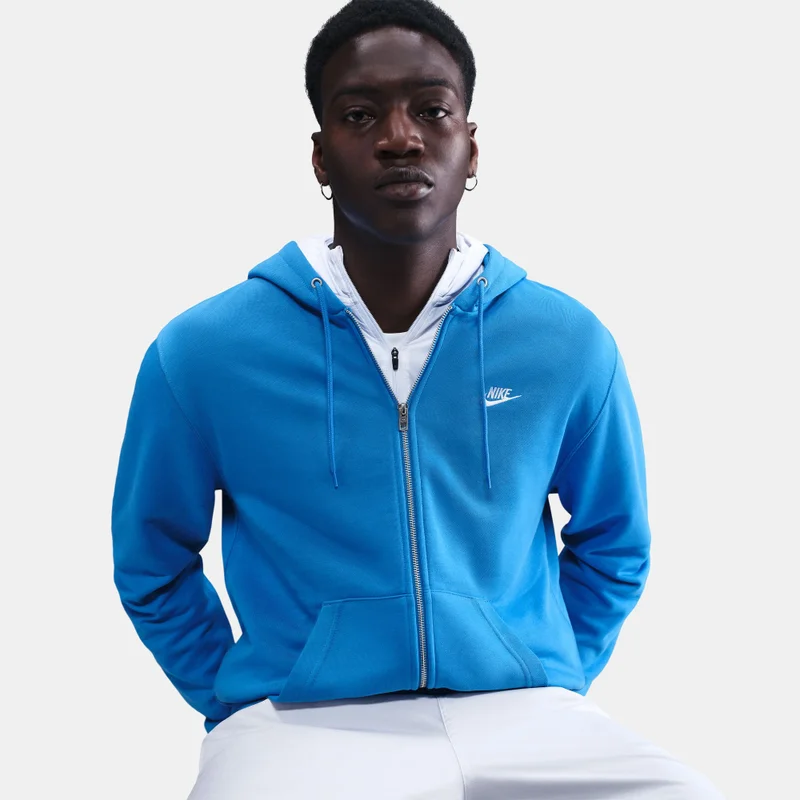 Nike Blue Men's Club Full-Zip Hoodie for Men | Best Price UAE