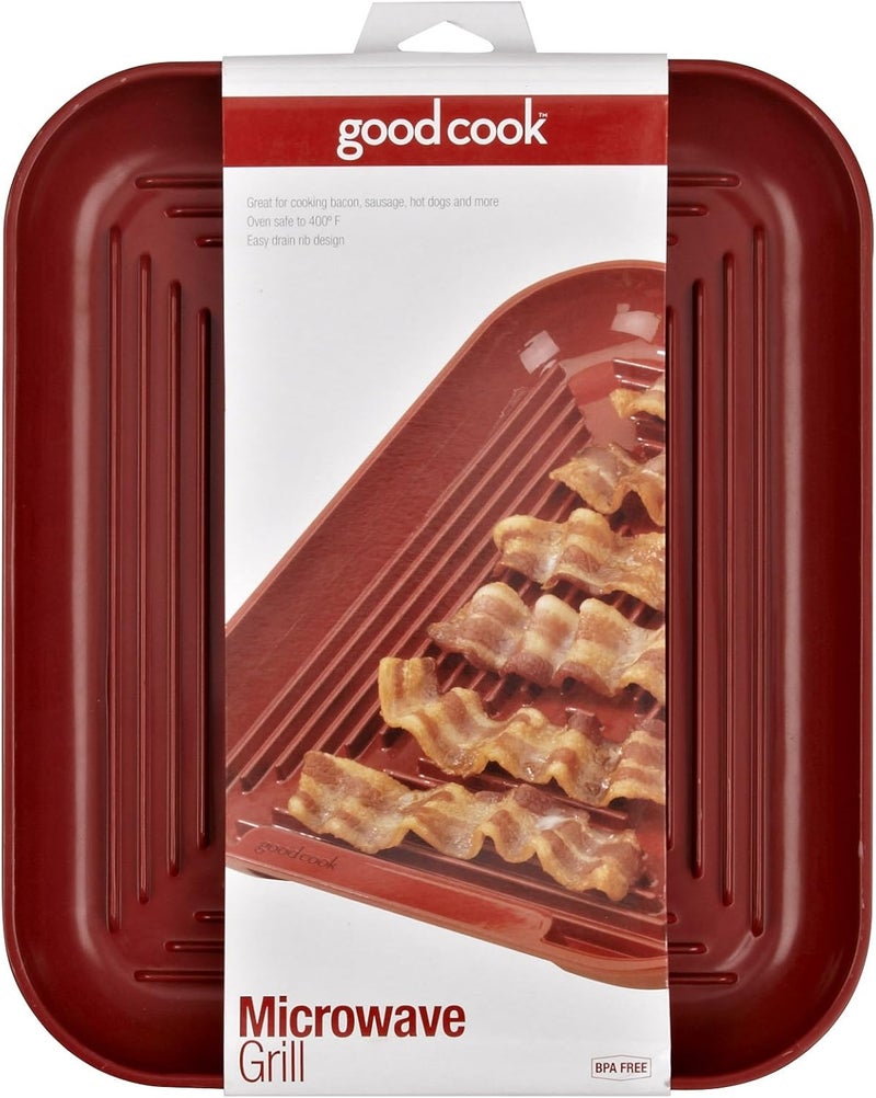 GoodCook Everyday Microwave Grill, BPA-Free Bacon Tray and Cooking Tray, 10-Inch Microwave Cookware for Bacon, Sausage, and Hot Dogs, Heat Safe to 400°F, Dishwasher Safe, Grease Draining Design - Image 2